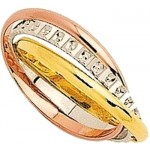 Alliance Femme 3 Ors cisel�e entrelac�e.