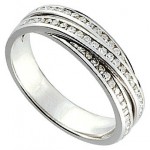 Alliance Femme Or blanc Diamants.