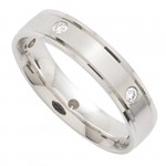Alliance Femme Or blanc Diamants.