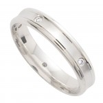 Alliance Femme Or blanc Diamants.