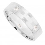 Alliance Femme Or blanc Diamants.