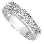 Alliance Femme Or blanc Diamants.