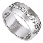 Alliance Femme Or blanc Diamants.