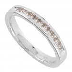 Alliance Femme Or blanc Diamants Princesse.
