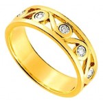 Alliance Femme Or jaune Diamants.