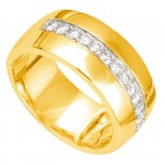 Alliance Femme Or jaune Diamants.