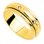 Alliance Femme Or jaune Diamants.