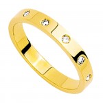 Alliance Femme Or jaune Diamants.