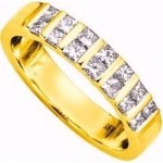 Alliance Femme Or Jaune Diamants Princesse.
