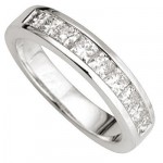 Alliance joaillerie Or blanc Diamants Princesse.