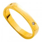Alliance Or jaune Carr�e Diamants.
