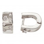 B.O Cr�oles Or Blanc Diamants 0.17 ct.
