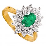 Bague 2 ors Diamants  Emeraude.