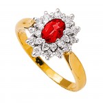 Bague 2 ors Diamants Rubis.