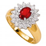 Bague 2 ors Diamants Rubis.