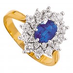 Bague 2 ors Diamants Saphir.