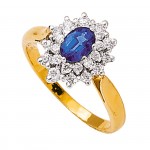Bague 2 ors Diamants Saphir.