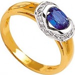 Bague 2 ors Diamants Saphir.