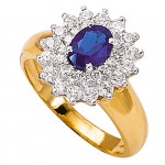 Bague 2 ors Diamants Saphir.