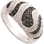Bague Diamants Saphirs Or Blanc.