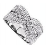 Bague Joaillerie Or Blanc Diamants.