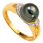 Bague Perle de TAHITI 8,5-9mm-Diamants