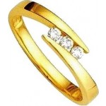 Bague Trilogie Or jaune Diamants.