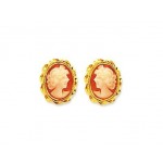 Boucle d'Oreille Cam�e Or Jaune.