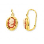 Boucle d'Oreille Cam�e Or Jaune.