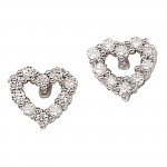 Boucles d'Oreilles Coeurs Diamants 0.20 ct.