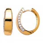 Boucles d'oreilles Cr�oles Diamants Or Jaune.