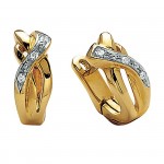 Boucles d'oreilles Diamants Or Jaune.