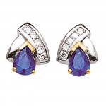 Boucles d'oreilles Diamants Saphirs 2 Ors.