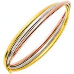 Bracelet jonc 3 Ors entrelac�s.