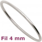 Bracelet Jonc Argent fil rond 4 mm.