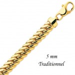 Bracelet Maille Anglaise Or Jaune.