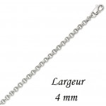 Bracelet maille Jaseron Or Blanc.