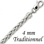 Bracelet maille Palmier Or Blanc.