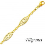 Bracelet Motifs Filigranes Or Jaune.