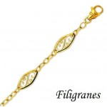 Bracelet Motifs Filigranes Or Jaune.