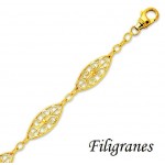Bracelet Motifs Filigranes Or Jaune.