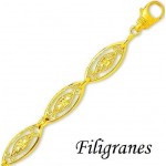 Bracelet Motifs Filigranes Or Jaune.