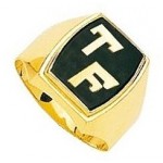 Chevali�re Homme Or jaune Onyx