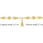 Collier Motifs Filigranes Pampille Or Jaune.