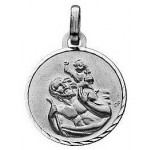 M�daille St Christophe Or Blanc.