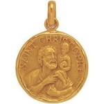 M�daille St Christophe Or Jaune - A.AUGIS -