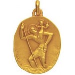 M�daille St Christophe Or Jaune - A.AUGIS -