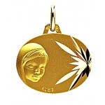 M�daille Vierge Or Jaune. - A. AUGIS -