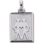 M�daille Zodiaque Or blanc.GEMEAUX.