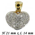 Pendentif C�ur Joaillerie 2 Ors Diamants.